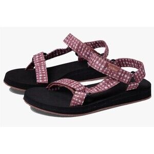 NWT L.L. Bean Maine Isle 4 Point Sandal Mineral Red Gingham - Size 9B